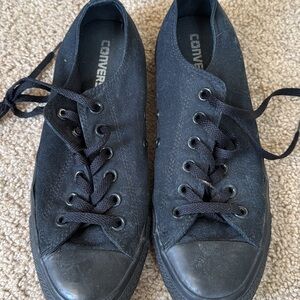 Converse Black Athletic Shoes Canvas Lace-Up